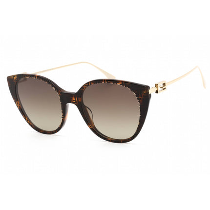 Fendi Women's Sunglasses - Coloured Havana Plastic Cat Eye Full Rim | FE40047I 55H ,