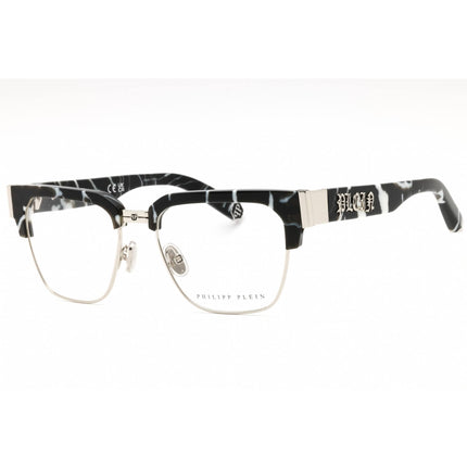 Philipp Plein Men's Eyeglasses - Marbled Black Metal Square Full Rim | VPP113M 0Z21 ,