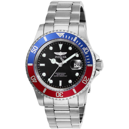 Invicta Men's Watch - Pro Diver Black Dial Silver Tone Steel Bracelet Date | 47354 ,