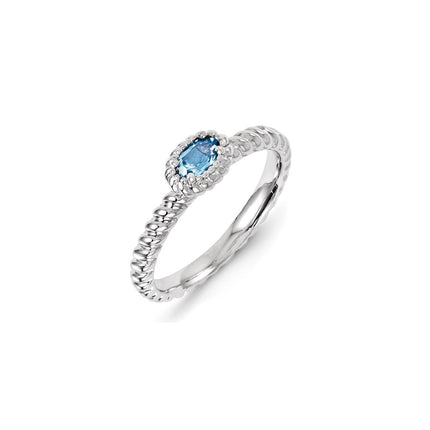 Sterling Silver Stackable Expressions Blue Topaz Ring | QSK1123 ,