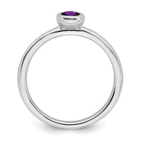 Sterling Silver Stackable Expressions Oval Amethyst Ring | QSK435 ,