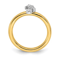 SS Gold-Tone Stackable Expressions Seahorse Diamond Ring | QSK2160 ,
