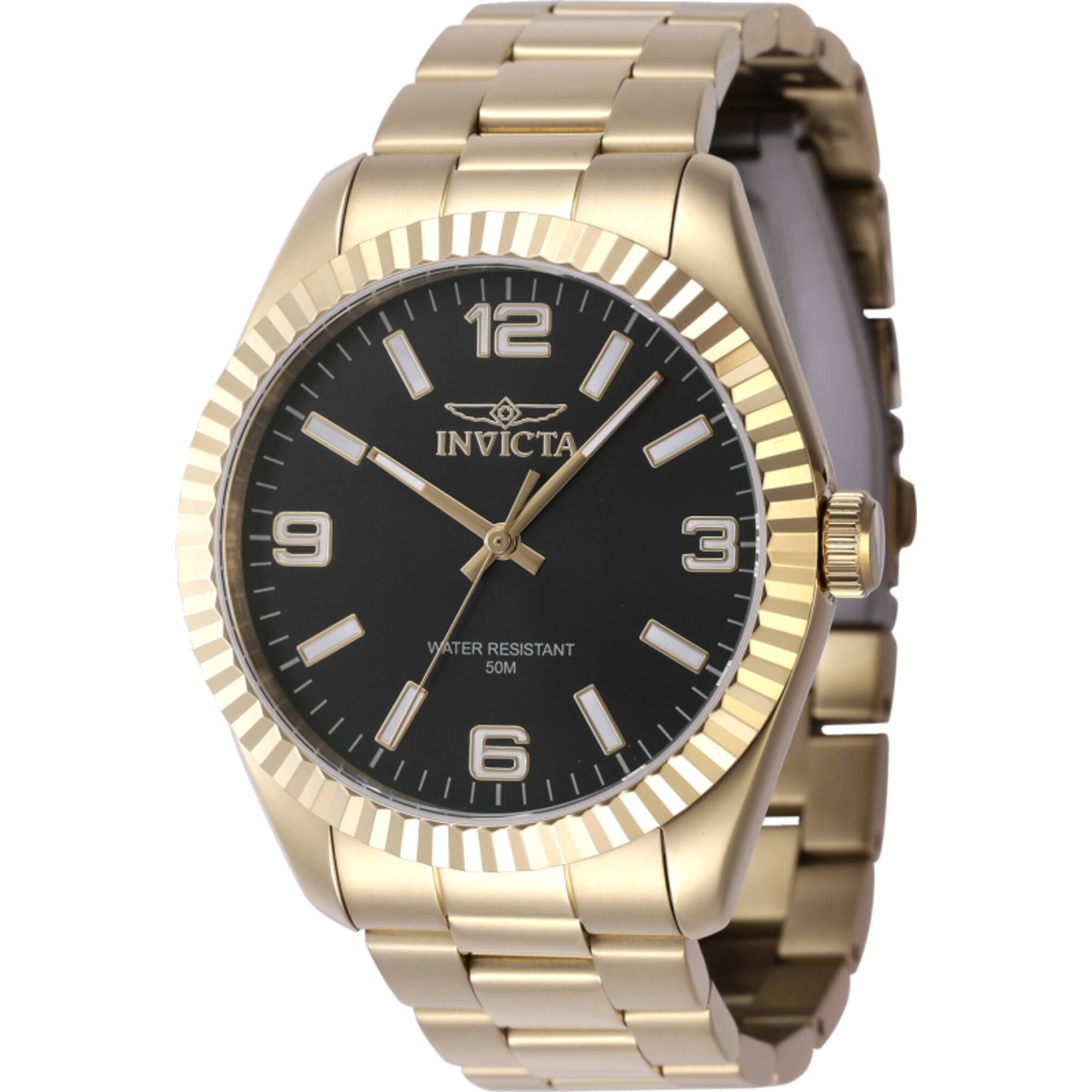 Invicta Men's Watch - Specialty Quartz Black Dial Yellow Gold