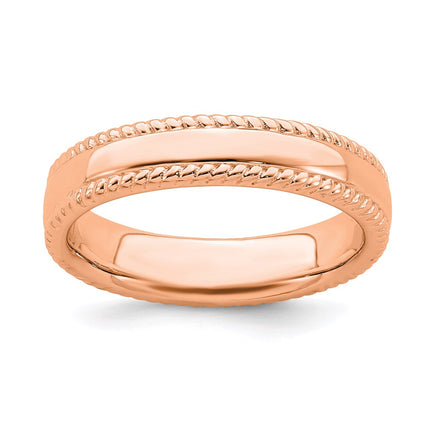 Sterling Silver Stackable Expressions Pink-plated Ring | QSK312 ,