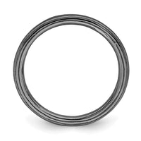 Sterling Silver Stackable Expressions Black-plated Step-down Ring | QSK185 ,