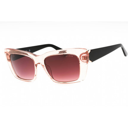Guess Women's Sunglasses - Shiny Pink Acetate Cat Eye Frame Bordeaux Lens | GU7890 72T ,