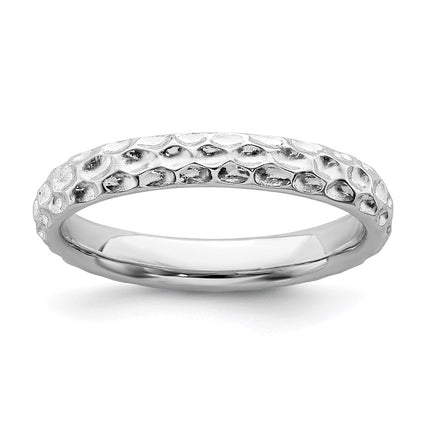 Sterling Silver Stackable Expressions Rhodium Ring | QSK275 ,