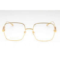 Gucci Women's Eyeglasses - Gold Metal Square Full Rim Frame Clear Lens | GG1434O 001 ,