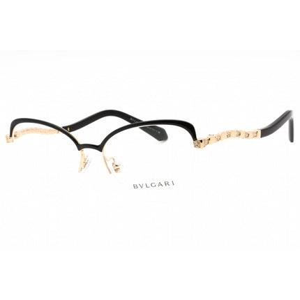 Bvlgari Women's Eyeglasses - Pink Gold/Black Half Rim Cat Eye Frame | 0BV2239B 2033 ,