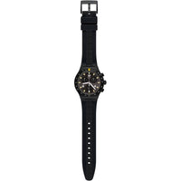 Swatch Men's Watch - Irony Chrononero Swiss Quartz Black Dial Rubber Strap | YVB405 ,