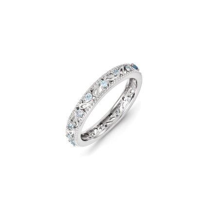 Sterling Silver Stackable Expressions Blue Topaz Ring | QSK1238 ,