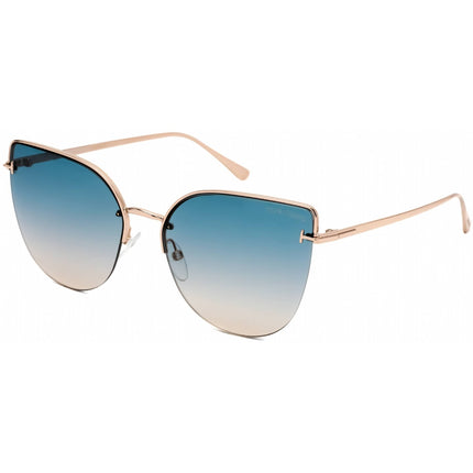 Tom Ford Women's Sunglasses - Shiny Rose Gold Cat Eye Half Rim Frame | FT0652 28P ,