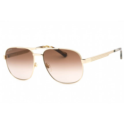 Gucci Men's Sunglasses - Gold Metal Navigator Frame Brown Gradient Lens | GG1223S 003 ,