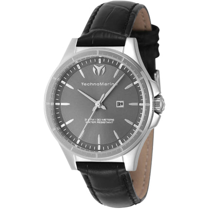 Technomarine Women's Watch - MoonSun Quartz Charcoal Dial Black Strap | TM-822040 ,