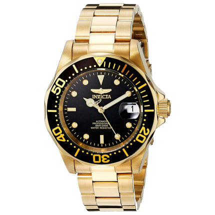 Invicta Men's Automatic Watch - Pro Diver Yellow Steel Bracelet Black Dial | 8929 ,