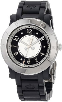 Juicy Couture 1900845 Women's HRH Silver Black Dial Black Plastic Bracelet Watch ,