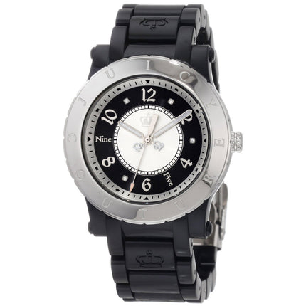 Juicy Couture 1900845 Women's HRH Silver Black Dial Black Plastic Bracelet Watch ,
