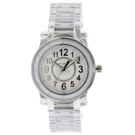 Juicy Couture 1900903 Women's HRH Crystal White Dial Translucent Plastic Bracelet Watch ,