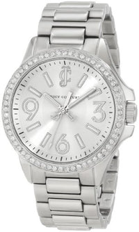 Juicy Couture 1900958 Women's Jetsetter Swarovski Crystal Bezel Silver Dial Steel Bracelet Watch ,
