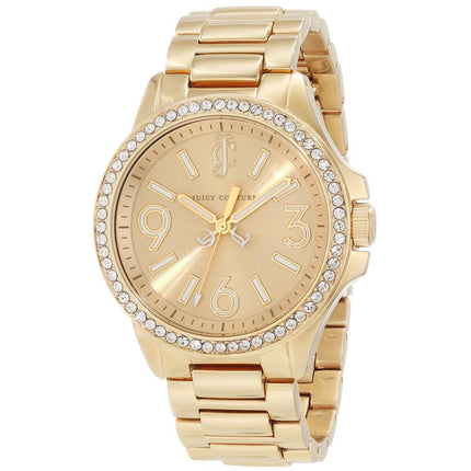Juicy Couture 1900959 Women's Jetsetter Swarovski Crystal Bezel Gold Dial Yellow Gold Steel Watch ,