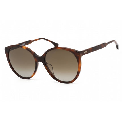 Fendi Women's Sunglasses - Blonde Havana Plastic Oval Full Rim Frame | FE40029U 53K ,