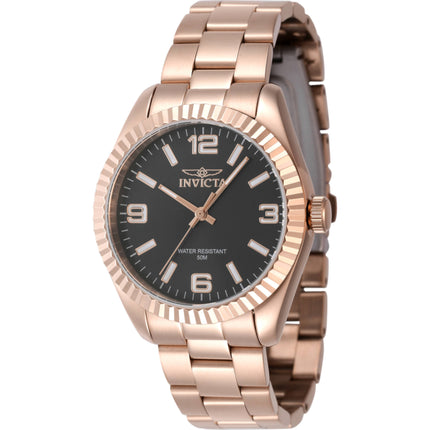 Invicta Women's Watch - Specialty Quartz Black Dial Rose Gold Steel Bracelet | 47476 ,
