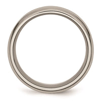 Titanium Grooved Beveled Edge 8mm Brushed and Polished Band | TB171 ,