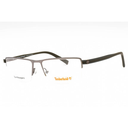 Timberland Men's Eyeglasses - Matte Gunmetal Rectangular Half Rim Frame | TB1821 009 ,