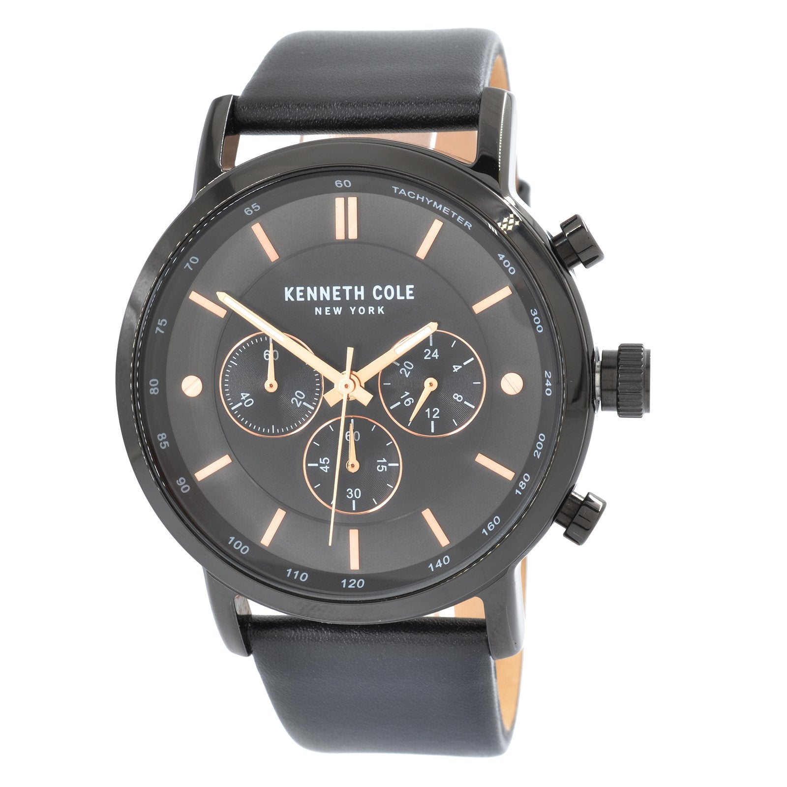 Kenneth Cole Men\'s Black Leather Band Watch Kenneth Cole Automatic Leather Strap Watch - Black  main image 2