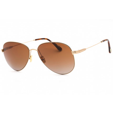 Tom Ford Unisex Sunglasses - Gold Metal Pilot Frame Gradient Brown Lens | FT0993 32F ,