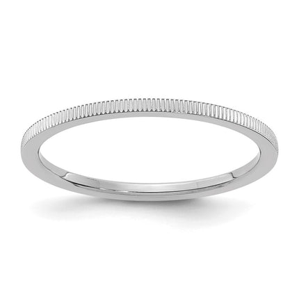 14K White Gold 1.2mm Line Pattern Stackable Band | STK21-120W ,