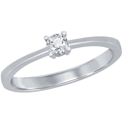 Classic Women's 3.5mm Solitaire CZ 4-prong Ring - W-2789 ,