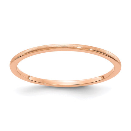 10K Rose Gold 1.2mm Half Round Satin Stackable Band | 1STK24-120R ,
