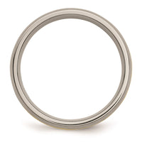 Titanium Grooved 14k Yellow Inlay 6mm Brushed Band | TB140 ,