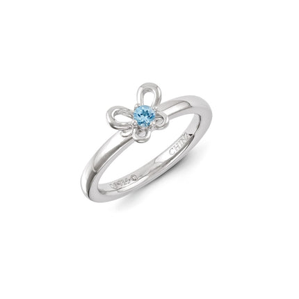 Sterling Silver Stackable Expressions Blue Topaz Ring | QSK1248 ,