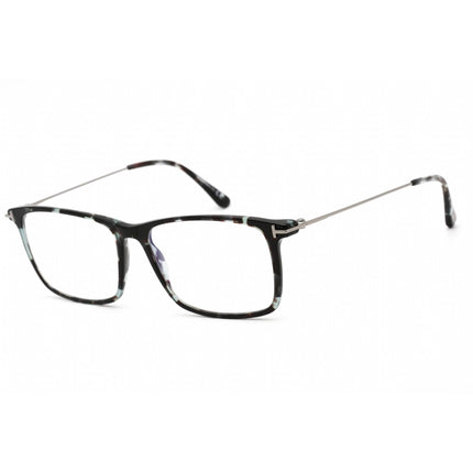 Tom Ford Unisex Eyeglasses - Colored Havana Acetate Rectangular Frame | FT5758-B 055 ,