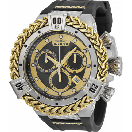 Invicta Men's Dive Watch - Bolt Chronograph Gold and Black Dial Silicone Strap | 35580 ,