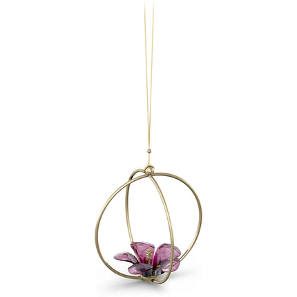 Swarovski Ornament - Garden Tales Champagne and Purple Hibiscus Ball Large | 5619233 ,