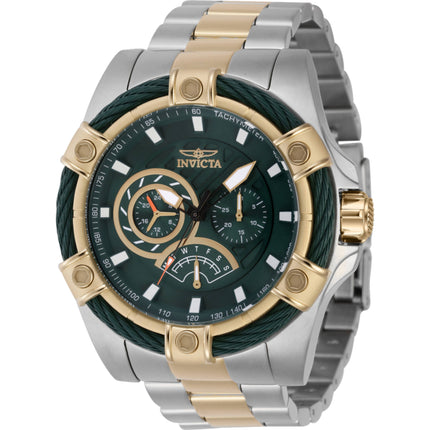 Invicta Men's Watch - Bolt Day-Date Green Dial Two Tone Steel Bracelet Quartz | 46870 ,