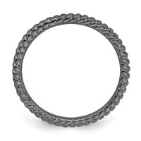 Sterling Silver Stackable Expressions Black-plated Twisted Ring | QSK197 ,