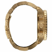 Nixon A083502 Men's 51-30 Chrono Gold Dial Yellow Gold Steel Bracelet Lefty Dive Watch ,
