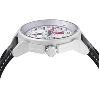 Invicta Men's Watch - Invicta Racing Quartz Silver Case Black Leather Strap | 47536 ,