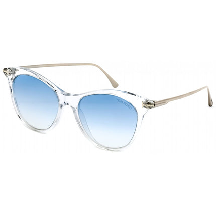 Tom Ford Women's Sunglasses - White/Crystal Plastic Cat Eye Full Rim | FT0662 22X ,
