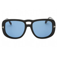 Tom Ford Women's Sunglasses - Shiny Black Plastic Pilot Frame Blue Lens | FT1012 01V ,