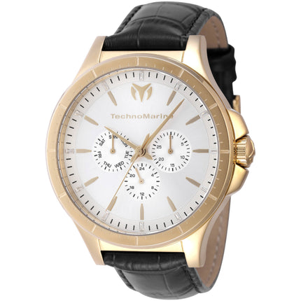 Technomarine Men's Watch - MoonSun Quartz Silver Tone Dial Strap Day-Date | TM-822028 ,
