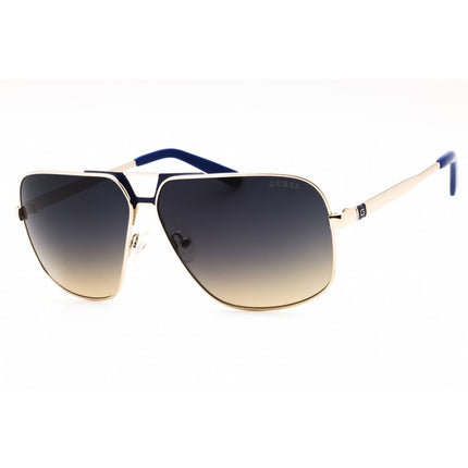 Guess Men's Sunglasses - Gold Metal Pilot Full Rim Frame Blue Lens | GU00070 32W ,