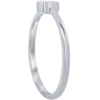 Classic Women's Sterling Silver Square CZ Ring - W-2752 ,