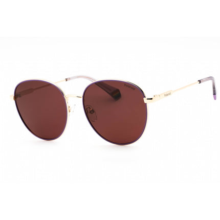Polaroid Core Unisex Sunglasses - Gold Violet Metal Oval Frame | PLD 6215/S/X 0S9E KL ,