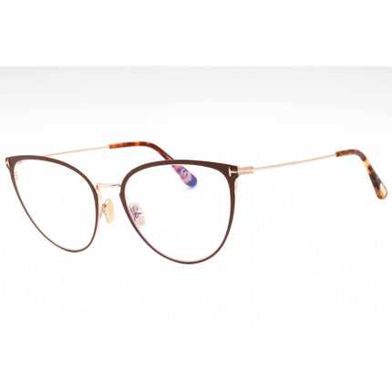 Tom Ford Women's Eyeglasses - Matte Brown Metal Cat Eye Full Rim Frame | FT5840-B 046 ,