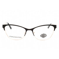 Harley Davidson Women's Eyeglasses - Matte Black Metal Cat Eye Frame | HD0572 002 ,